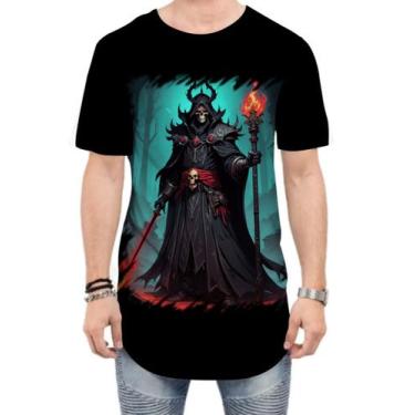 Imagem de Camiseta Longline Lich Ancião Desenhado Magia 9 - Kasubeck Store®, G