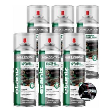 Imagem de 6 Limpa Contato Eletricos Eletronicos Uso Geral Etaniz 300ml - Chesiqu