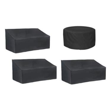 Imagem de Kit 3 Capas Sofá + Capa Mesa Sob Medida Preto - SPTS