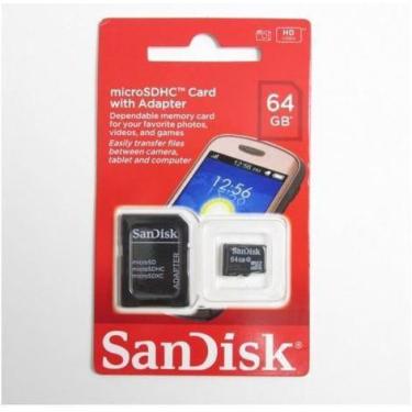Imagem de Cartão de Memória 64GB Micro SD com Adaptador SanDisk