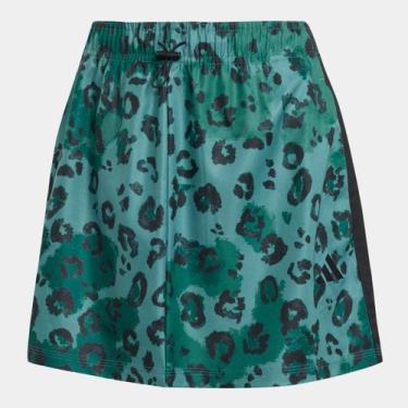 Imagem de Shorts Adidas W AOP Ski Feminino, Azul, Preto, G