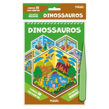 Imagem de Livro - Dinossauros com Adesivos 3D