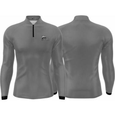Imagem de Camisa Camisetas Blusa Lisa Com Ziper Gola Padre Proteção Uv - Fisherm