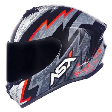 Imagem de Capacete ASX Draken Narigueira Bavete Moto Esportivo Fechado, 62, Pret