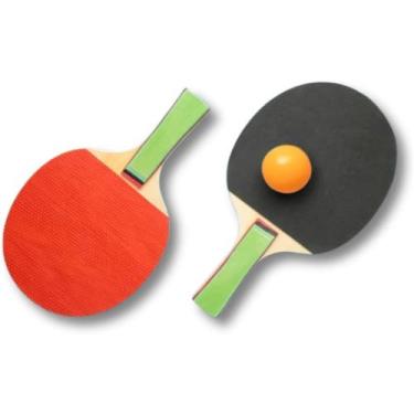 Imagem de Kit tenis de mesa c/ 3 bolas e raquetes - Genérico