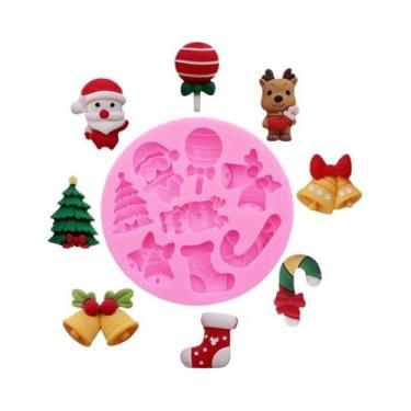 Imagem de Molde De Silicone Para Sino De Natal, Boneco De Neve E Casa De Neve Pa