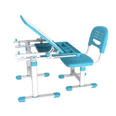 Imagem de Mesa e cadeira infantil para crianca estudar Azul b201 - Eletronica Ca