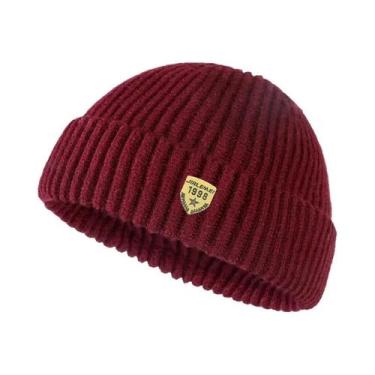 Imagem de Gorro De Lã Tricotado Masculino, Cor Sólida, Estilo De Rua Para Casais