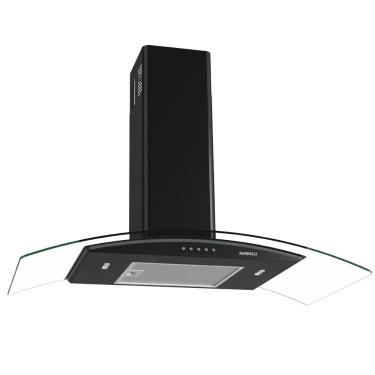Imagem de Coifa de Parede Nardelli Clean Vidro Curvo 90cm Inox com Exaustor e Depurador Preto 220V