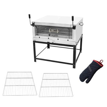 Imagem de Forno a Gás Industrial Venâncio Roma Inox Firi110 com Pedra Refratária 2 Grades Extras e Luva Térmica