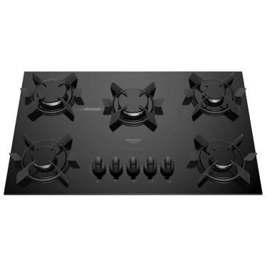Imagem de Cooktop a Gás Dako Pratiko 5 Bocas Vidro Temperado Acendimento Super Automático Preto Bivolt