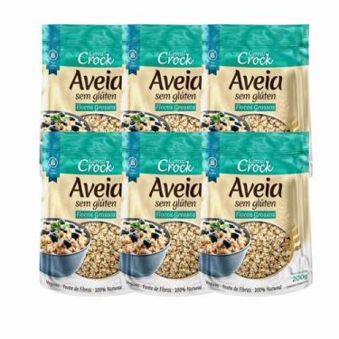Imagem de Kit 6 Aveia Flocos Grossos Sem Glúten 200g Leve Croc