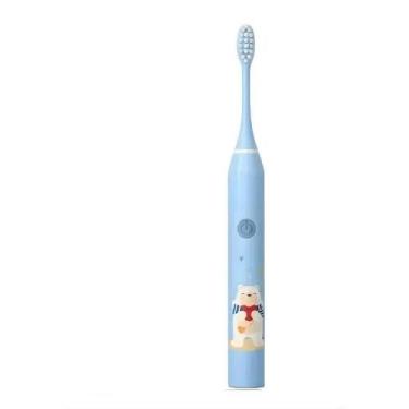 Imagem de Escova Elétrica Infantil Dental Macia Recarregável USB Azul - RoHs