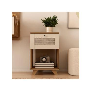 Imagem de Mesa Lateral Trama Artely, Cinamomo e Off White