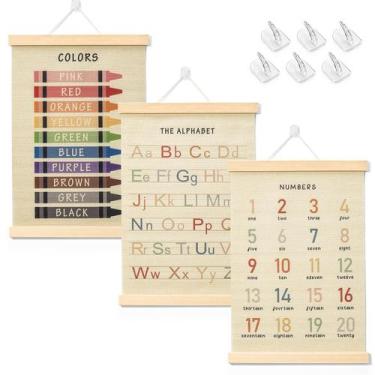 Imagem de Posters BEZONO 3 Unidades para Aprendizagem Infantil 30 x 40 cm