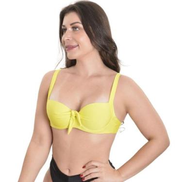 Imagem de Top Biquini Bojo Aro Amarrações Compressão Leve Arsiè, EG, Amarelo