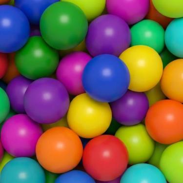 Imagem de 100 Bolinhas de Piscina Coloridas 76mm - Atóxicas, Resistentes e Anti-