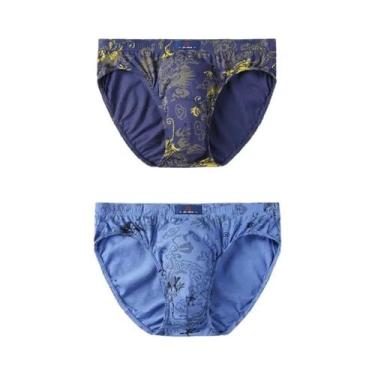 Imagem de Cuecas Boxer Masculinas plus Size De Algodão Estampadas, 2 Peças, Abso
