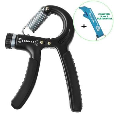 Imagem de Hand Grip Exercitador Para Mãos Punho Emborrachado Preto + Chaveiro CB