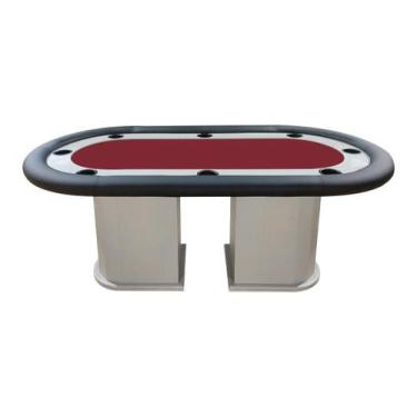 Imagem de Mesa de Poker Linha Master com Borda Estofada e Porta Copos Nude - 2,0