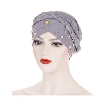Imagem de Lenço Hijab Multicolorido Com Contas Para Mulheres Muçulmanas, Turbant