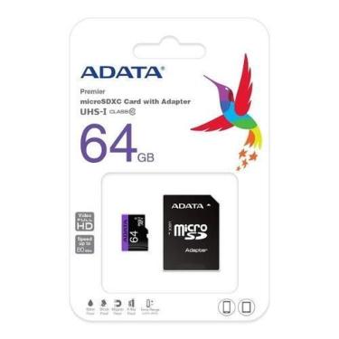 Imagem de Cartão Micro Sd 64gb Classe 10 C/adaptador 80mb/s Adata