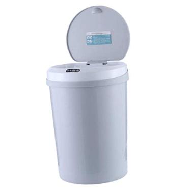 Imagem de Lixeira Serenable com sensor de movimento, 12 L, carregamento USB – Cinza