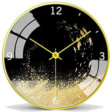 Imagem de Relógio de Parede Criativo Moda Personalidade Moda Moderna Relógio Simples Quarto Sala Muda Preciso, Preto B, 35.8cm (Color : Black a, Size : 20Cm)