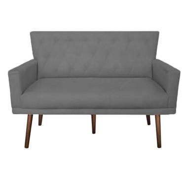 Imagem de Namoradeira Decorativa Julieta 1,20 M Pés Madeira Suede Cinza