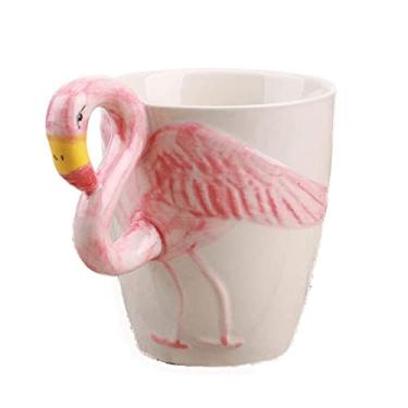 Imagem de Caneca de animal 3D Poodle Caneca de café 3D Engraçada Animal Porcelana Criança Cartoon Leite Caneca Xícara de chá Escritório Casa (flamingo)