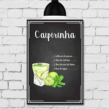 Imagem de Placa Decorativa MDF Receitas de Drink Caipirinha