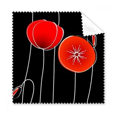 Imagem de Abstract Red Circle Flowers Line Art Milho pano de limpeza de tela de telefone limpador de óculos 5 peças