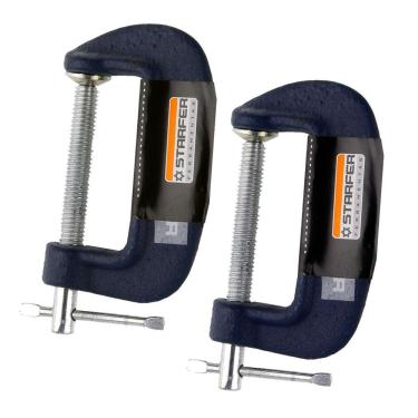 Imagem de Kit 4 Unidades Grampo Tipo C Pesado Starfer 4 Polegadas