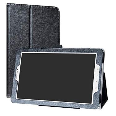 Imagem de Capa para Galaxy Tab E 9.6, Mama Mouth, de couro PU, 2 dobras, com suporte para caneta stylus para Samsung Galaxy Tab E 9,6 / E Nook de 9,6 polegadas T560 T561 T567 Verizon 4G LTE, preta