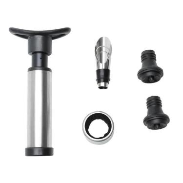 Imagem de Kit Sommelier Bomba A Vácuo Bico Aerador Corta-Gotas Rolhas