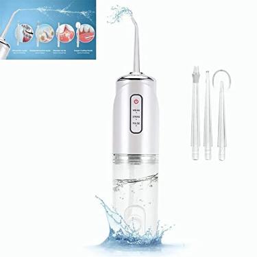 Imagem de Jato D'Agua Limpeza Irrigador Bucal Dental Dentes E Gengival Portatil Recarregavel USB 220ml Bocal (branco)