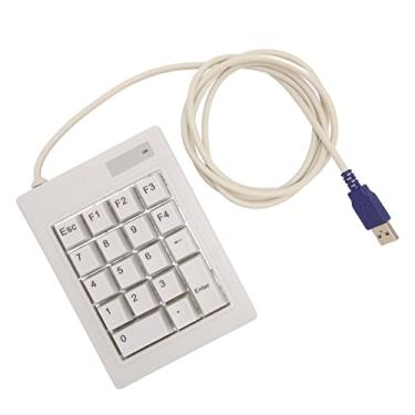 Imagem de Teclado numérico mecânico, interruptor de ação linear USB Numpad USB com fio leve durável ampla aplicação 18 teclas para contador