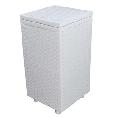 Imagem de Cesto de Roupa em Fita 30x30x57cm c/Rodas Branco
