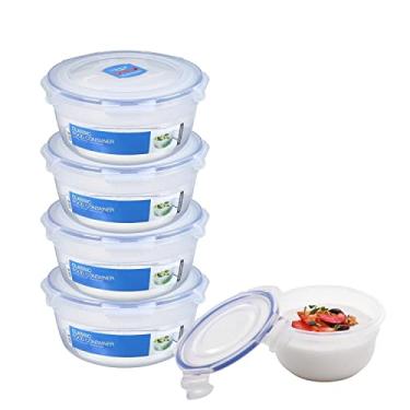 Imagem de Kit Jogo 4 potes hermético redondo porta papinha bebê sem BPA freezer micro ondas Lock&Lock 250mL