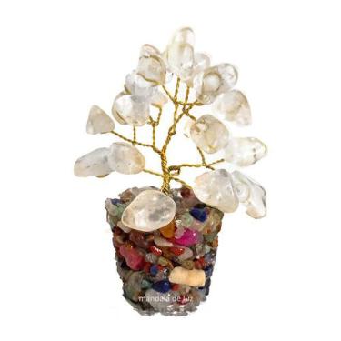 Imagem de Árvore De Pedras Cristal Quartzo Transparente 8cm - Mandala De Luz