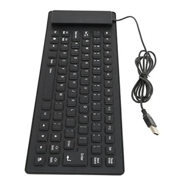 Imagem de Teclado dobrável de silicone, silencioso com fio 85 teclados dobrável teclado de silicone dobrável Design de alta flexibilidade Plug and play para desktop