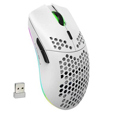 Imagem de ERYUE T66 RGB 2.4G Wireless Gaming Mouse RGB Lighting Charging Mouse com DPI Ajustável Design Ergonômico para Laptop Desktop Branco
