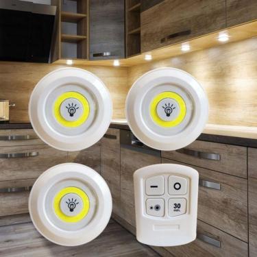 Imagem de Kit 3 Lampadas Luminaria Led Controle Sem Fio Spot Remoto 15w