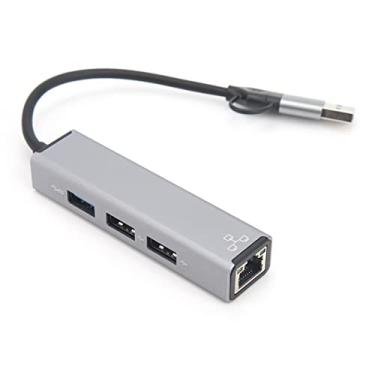Imagem de USB C Hub USB A Baixa latência de rede USB 3.0 Porta USB 2.0 RJ45 Tipo C3.0 Docking Station Estação Adaptadora Ethernet