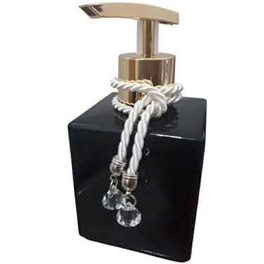 Imagem de Dispenser Porta Sabonete Líquido Frasco Porta Alcool Gel e Hidratante - Preto e Dourado-Luiggi Presentes®