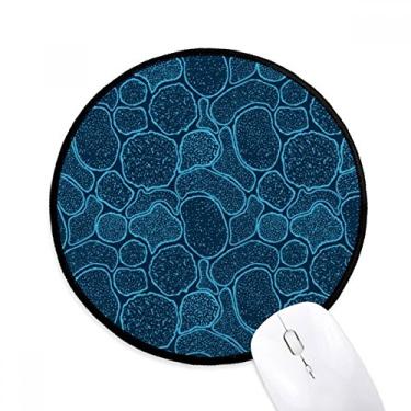 Imagem de Tapete de mouse azul com ilustração de estrutura de células, microscópio, tapete redondo para computador