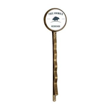 Imagem de Hedgehog Animal Desenho Animado Desenho Azul Retrô Metal Hair Bobby Pin Headwear
