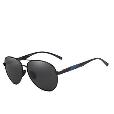 Imagem de Óculos de Sol Masculino Classic Polarizado Óculos de Sol de Alumínio Proteção UV400, C02 Preto Cinza, Tamanho Único