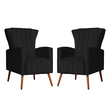 Imagem de Kit 02 Poltrona para Sala Melinda Suede Cores - DS Estofados