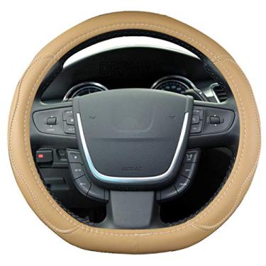 Imagem de Lyqfff Capa de volante de carro em couro PU para Peugeot 508 2010 2011 2012 2013 2014 2015 2016, acessórios interiores